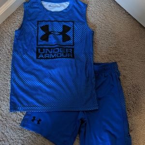 Blue Under Armor short and shirt set